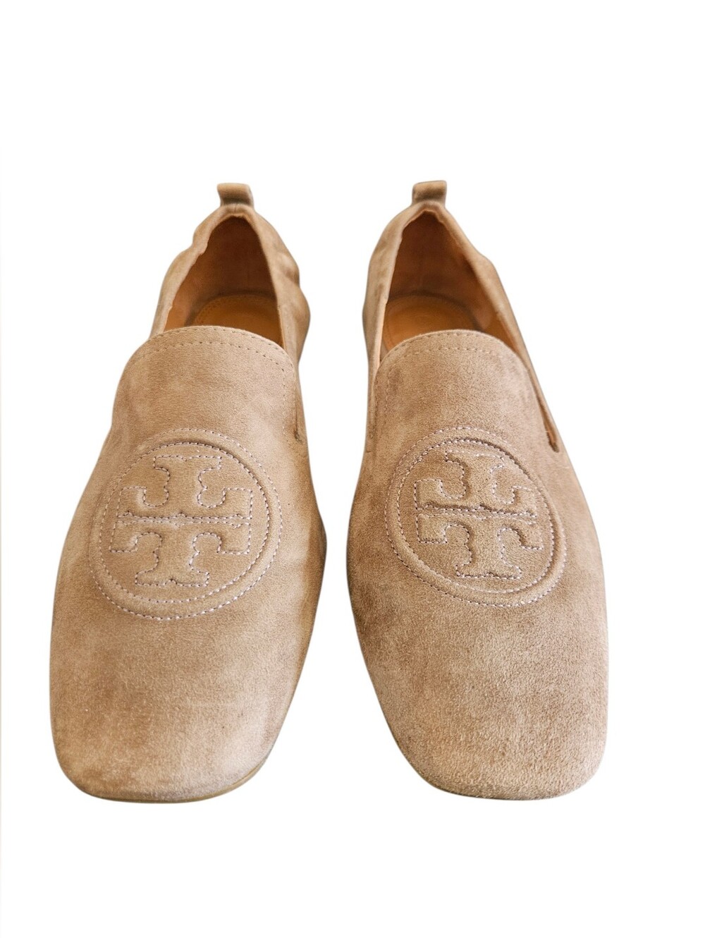 Tory Burch Leigh Tan Suede Loafers 9M